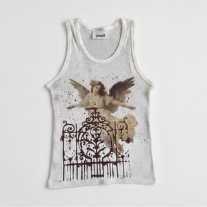 Angel Graphic White Tank Top